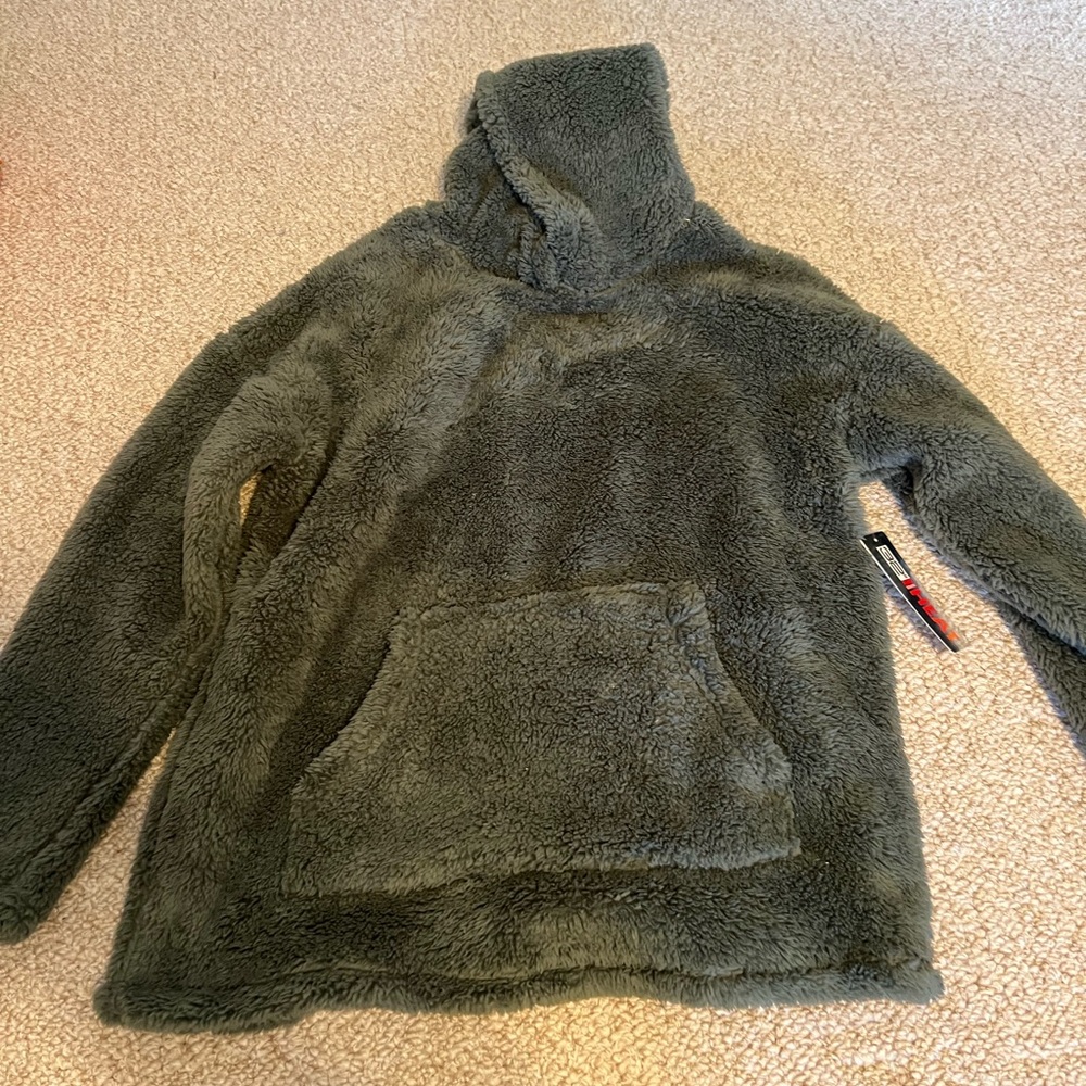 32 Degrees Thyme Green Sherpa Hoodie